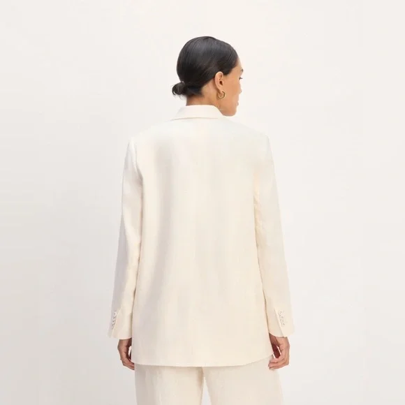 Everlane The Oversized Blazer in Linen in Bone Cream Size 12 Office - Picture 5 of 14